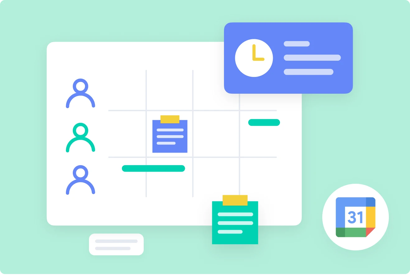 Schedule and calendar management illustration