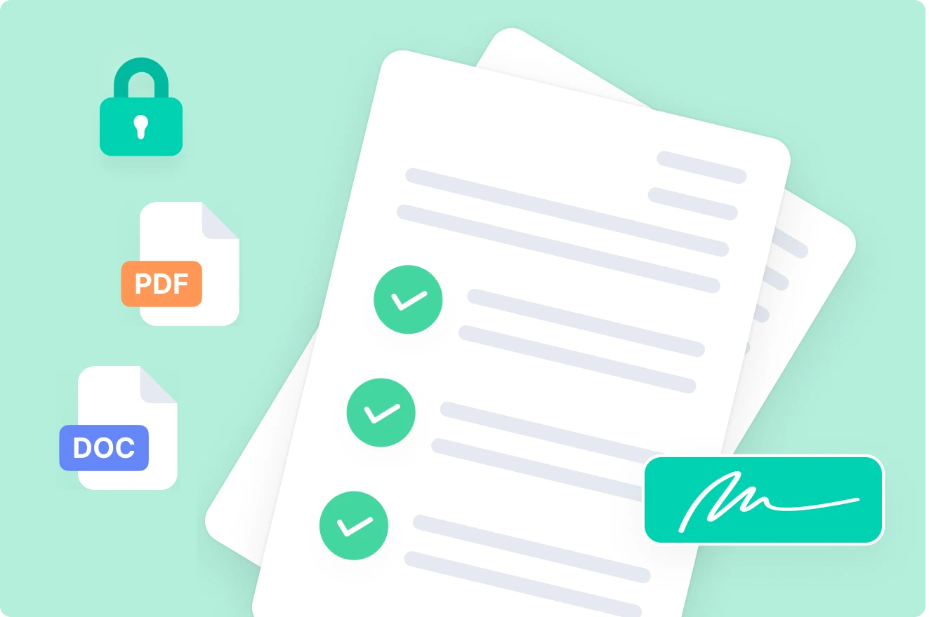 Documents and signatures illustration